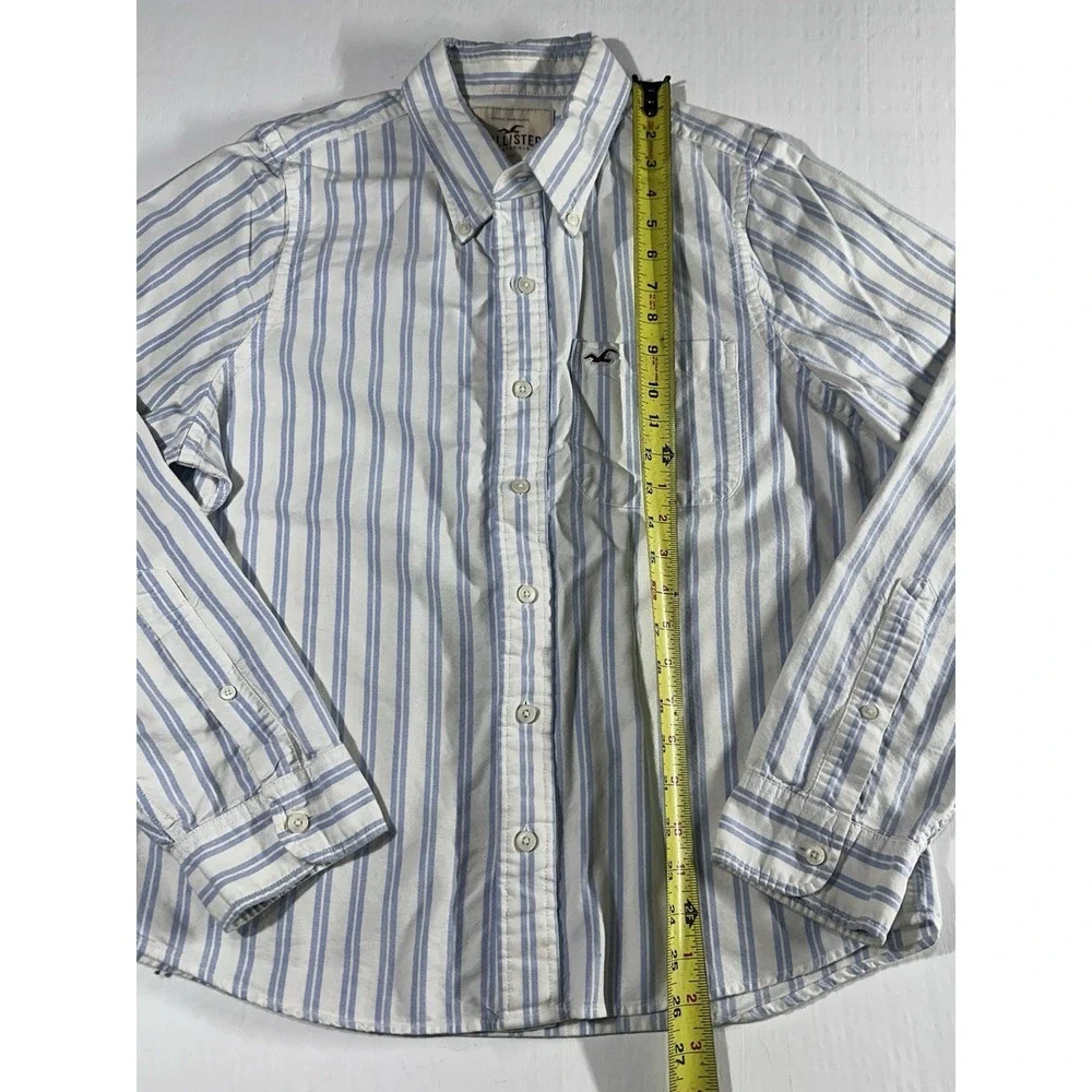 Hollister California Y2K Button Up Long Sleeve Collared Striped Shirt Mens SZ XL - Picture 4 of 7
